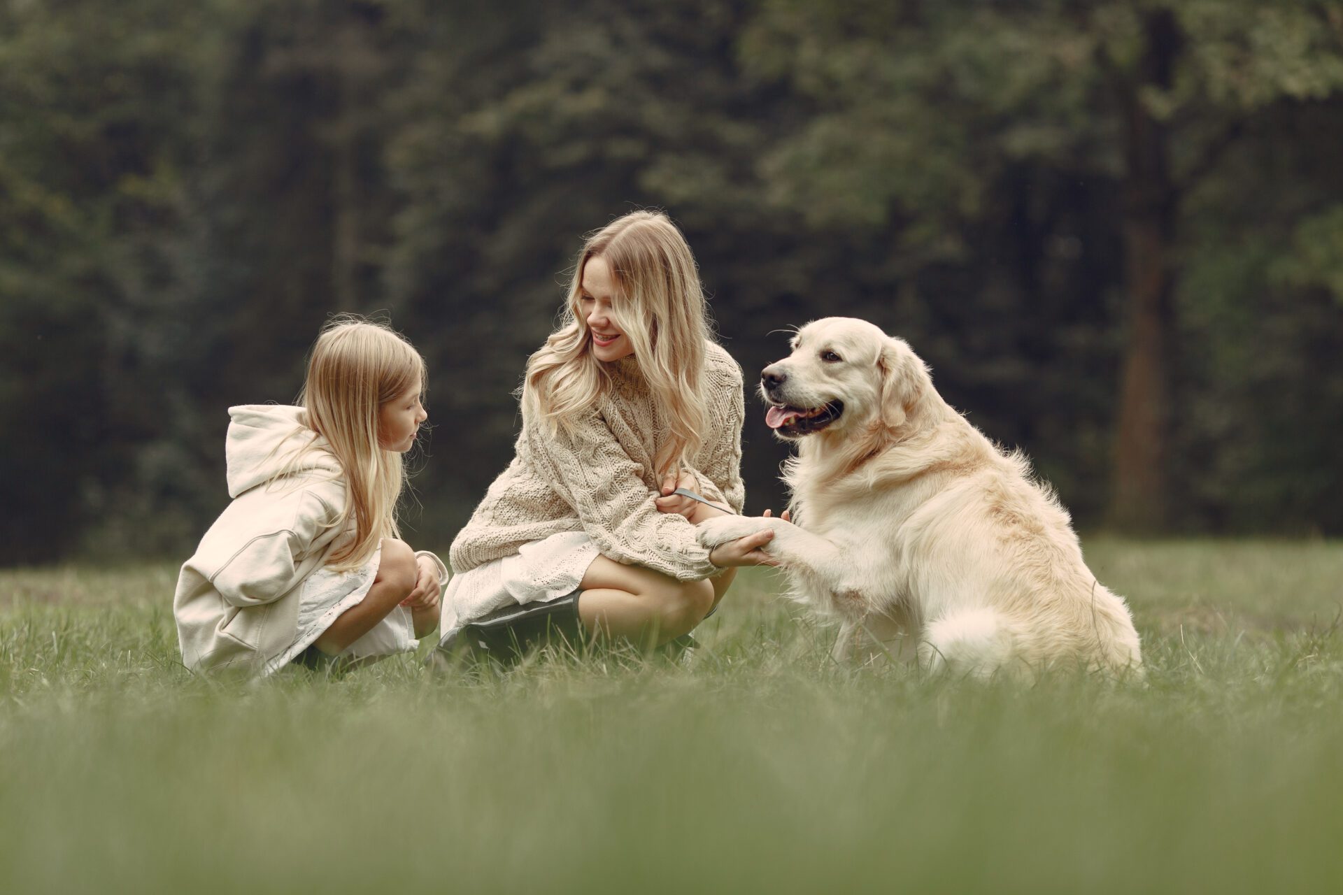 Happy family having fun in autumn forest